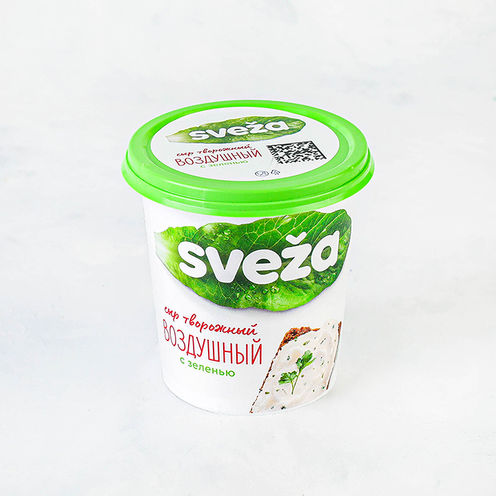 Сыр твор. воздушный "Sveza" с зеленью 60% 150г стакан (Савушкин продукт)