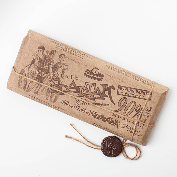 Шоколад Спартак горький Элитный 90% эт.крафт 500г 1/3 Спартак