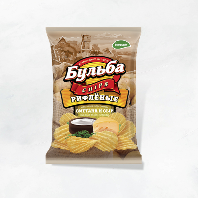 Чипсы "Бульба CHIPS" 75г вкус сметана и сыр,(1/25)  из натурального картофеля