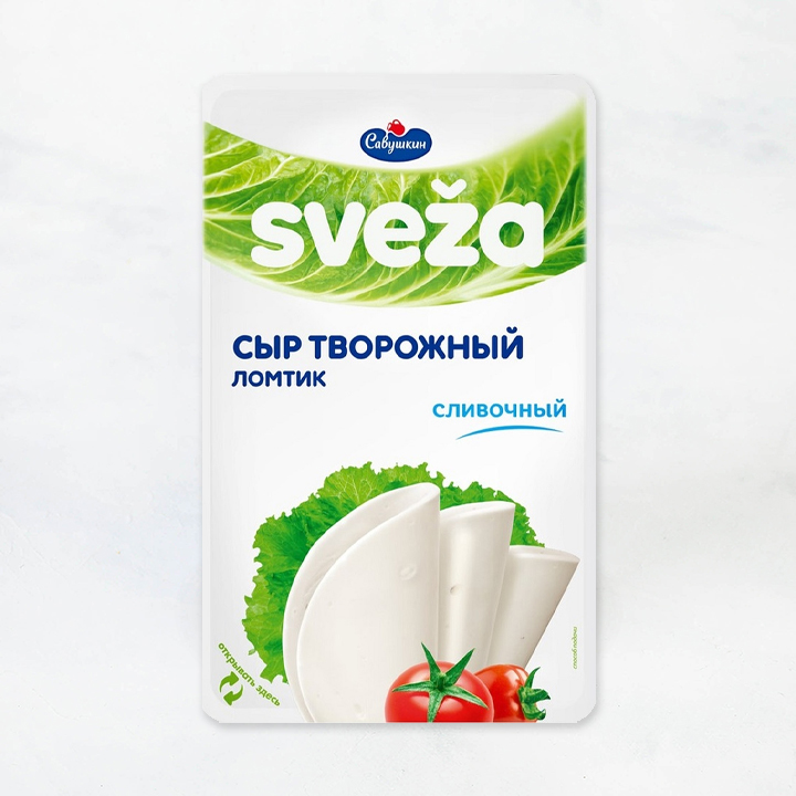 Сыр твор. слайсеры Ломтик Sveza 60% 150г сливочный (Савушкин продукт)