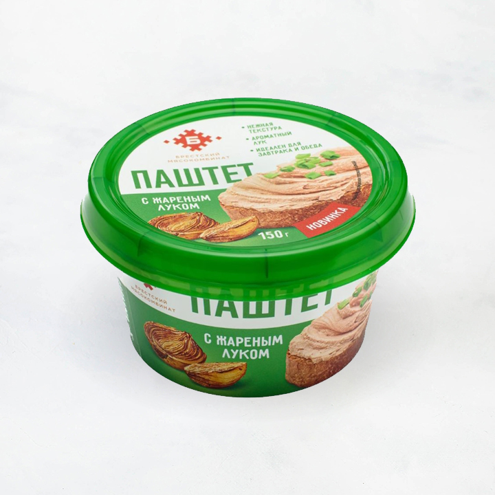 ПАШТЕТ "С жареным луком" из мяса и суб. прод. цыплят 150г Брестский МК
