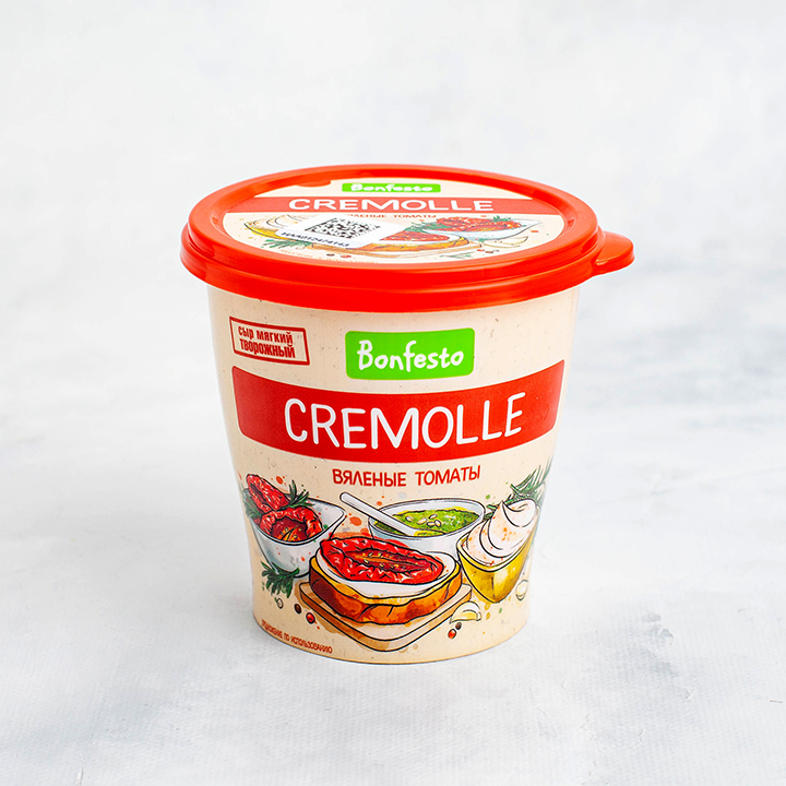 Сыр творожный Кремчиз воздушный Вяленые томаты 65% 125г Туровский МК