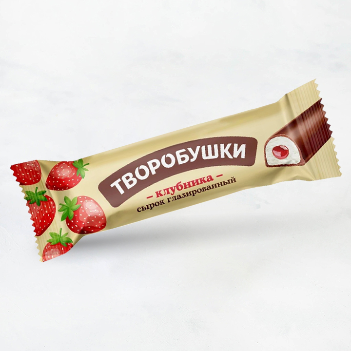 Сырок ТВОРОБУШКИ начинка клубника 20% 40г Савушкин