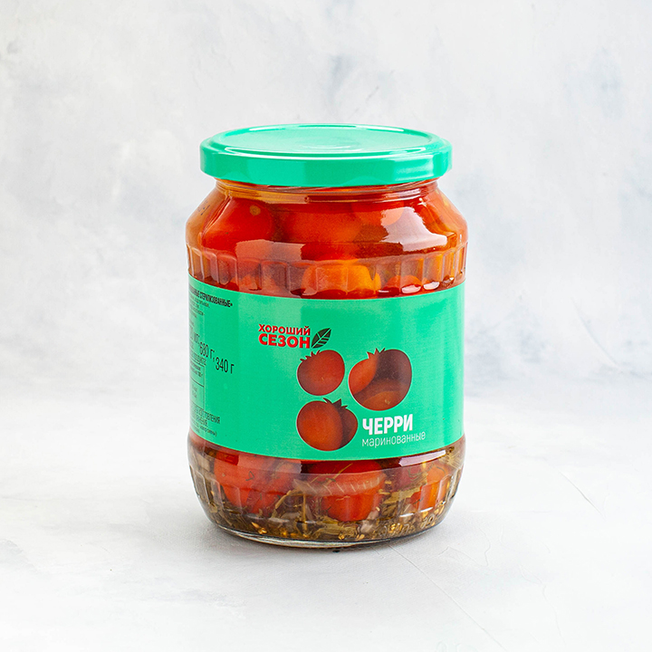 Томаты Черри марин. стерил. ст/б 720 мл/8 шт Хороший Сезон