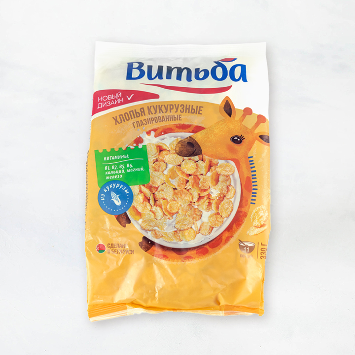 Хлопья кукурузные глазированные 330г Витьба