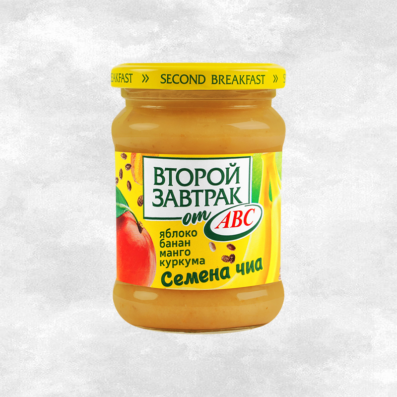 Десерт Второй завтрак фруктовый ябл/бан/манг/чиа/куркума 250г/12 шт ABC