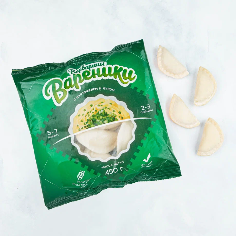 Вареники с картофелем и луком 1/450 замороженные Брест