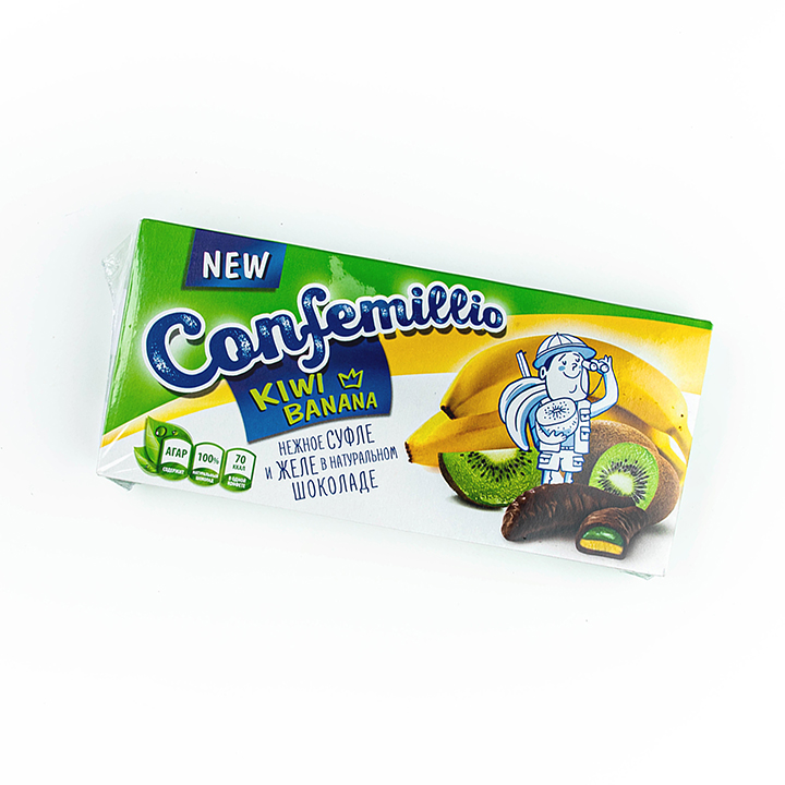 Набор конфет Confemillio вкус банан и киви 160г/10шт Красный пищевик