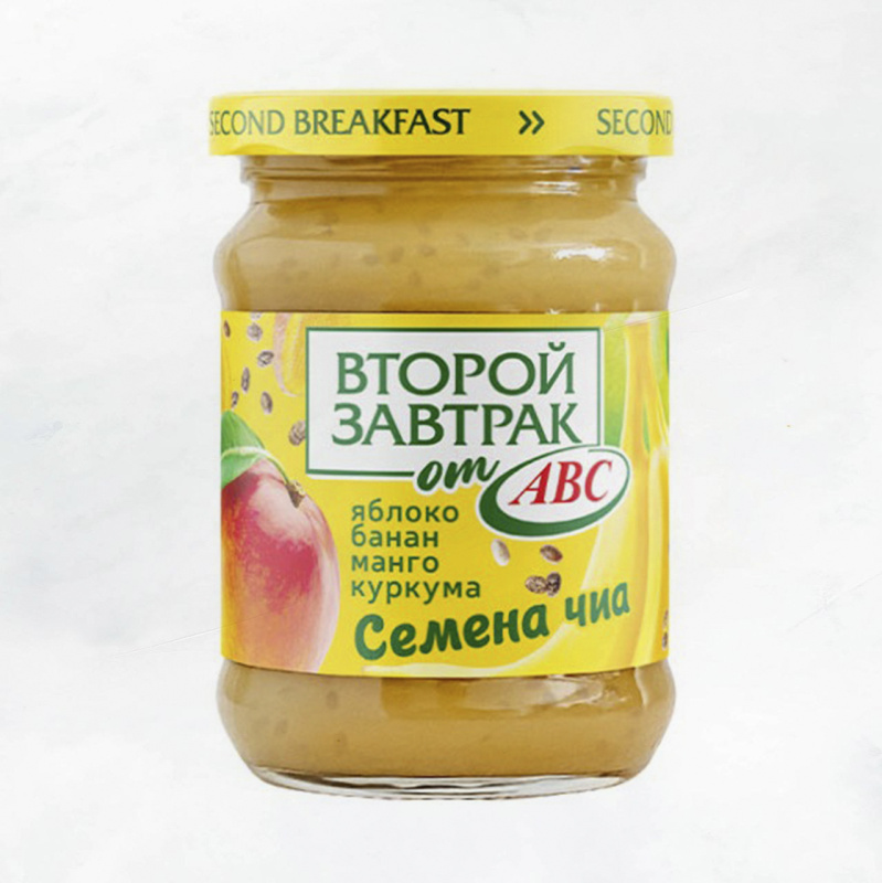 Десерт Второй завтрак фруктовый ябл/бан/манг/чиа/куркума 300г/12 шт ABC