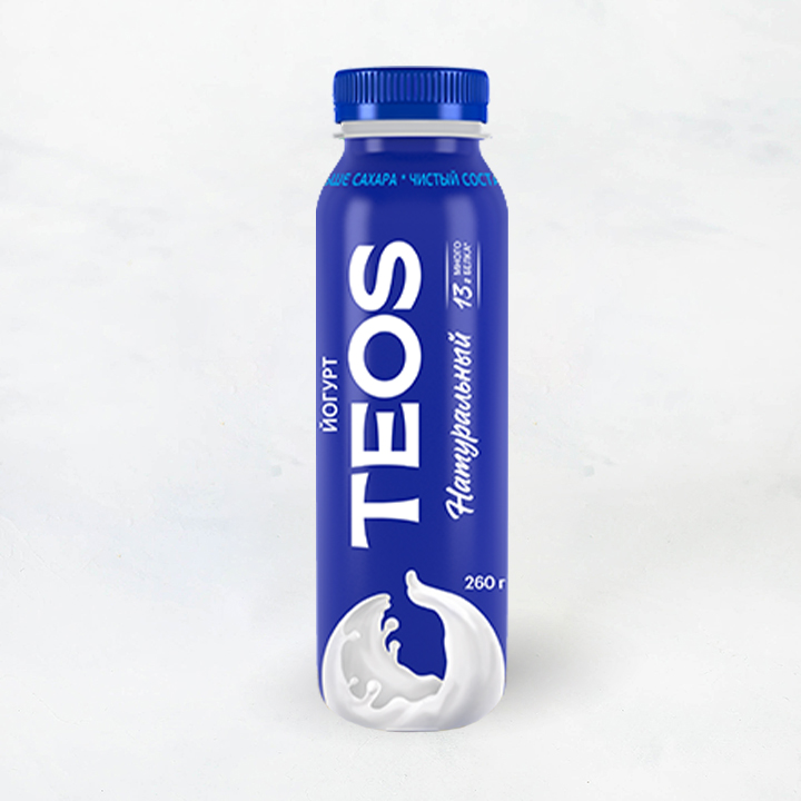 Йогурт питьевой "Греческий TEOS" 2% 260г ПЭТ Савушкин продукт