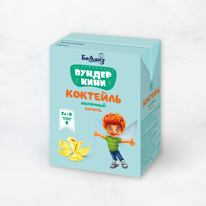 Коктейль молочный д/детей обогащ. кальц. и вит. В1,В6 ВКУС ВАНИЛИ ванили 2,5% 210г Беллакт