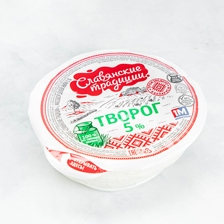 Творог "Славянские традиции" 5% 355г (шайба) Минский1