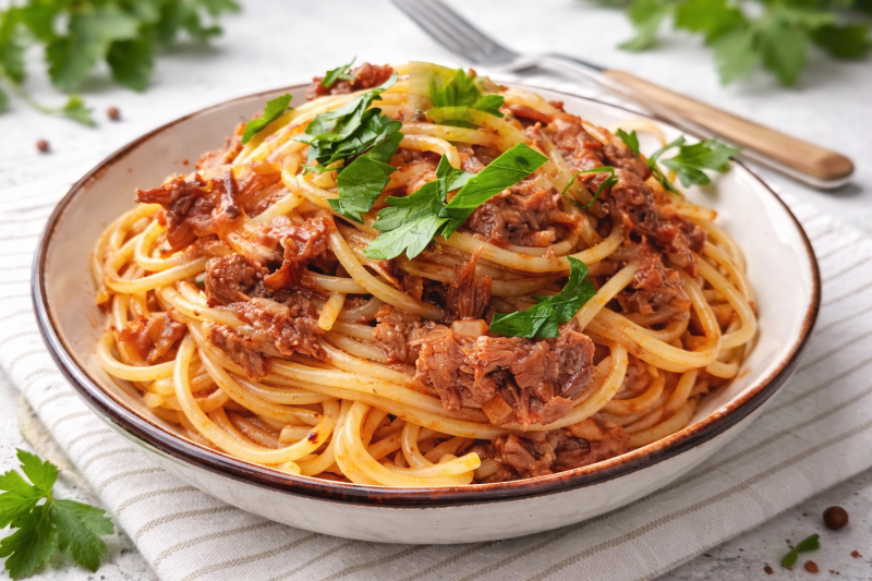  Макароны по-флотски с тушёнкой