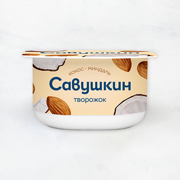 Паста творожная 3,5% 120г Кокос миндаль Савушкин