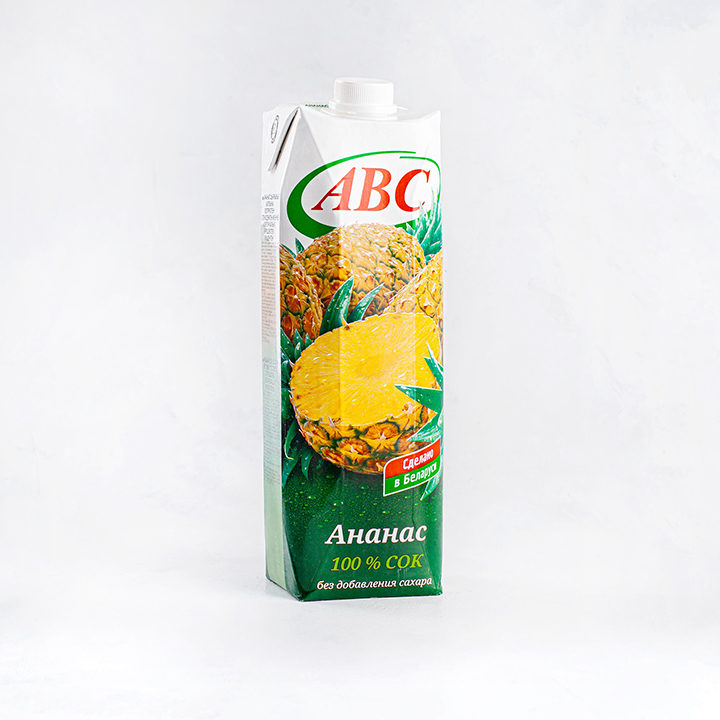 Сок Ананасовый без сахара 100% 1л призма АВС