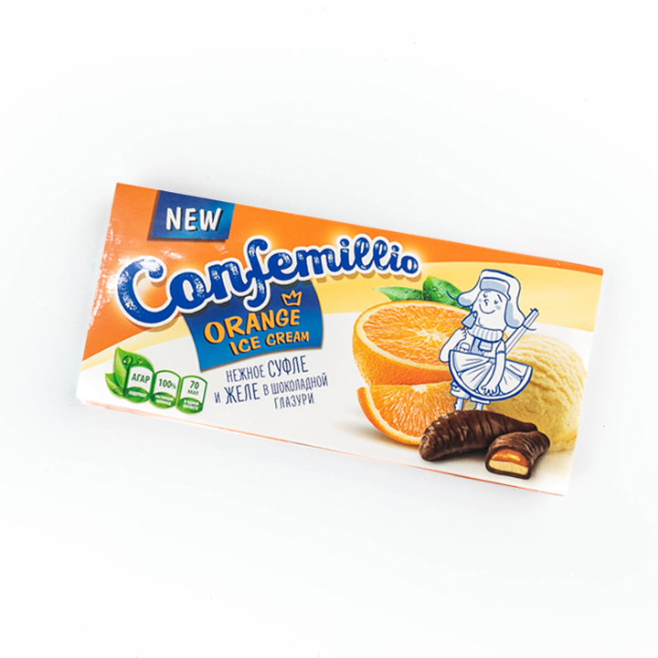 Набор конфет Confemillio вкус апельсина и пломбира 160г/10 шт Красный пищевик