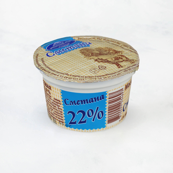 Сметана 22% 200г п/стакан Молочный мир