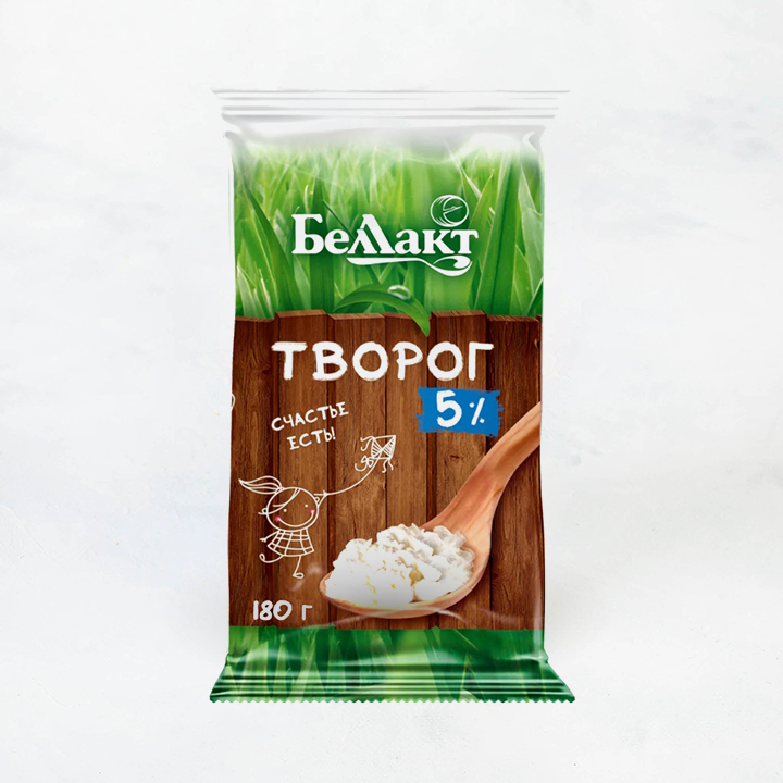 Творог 5% 180г п/п двойная упак Беллакт