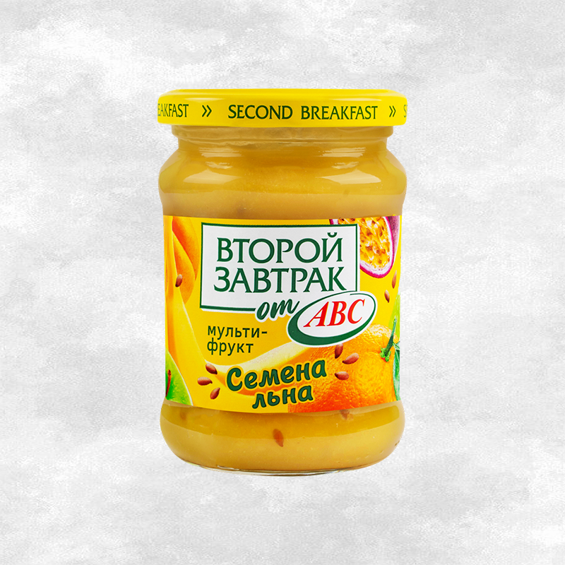 Десерт Второй завтрак мультифруктовый с семенами льна 250г/12 шт ABC