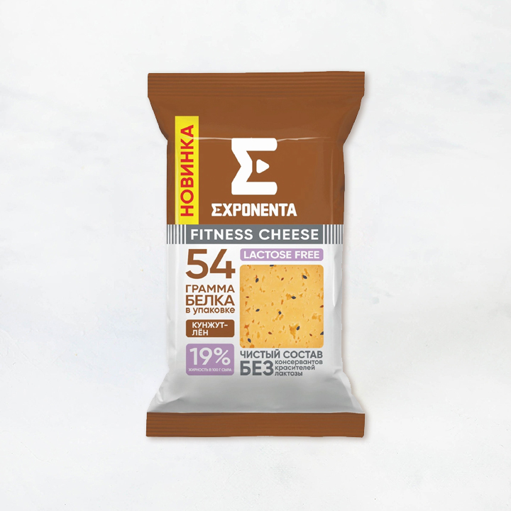 Сыр Фитнес Чиз с кунжутом и льном 35% 180г ТМ EXPONENTA