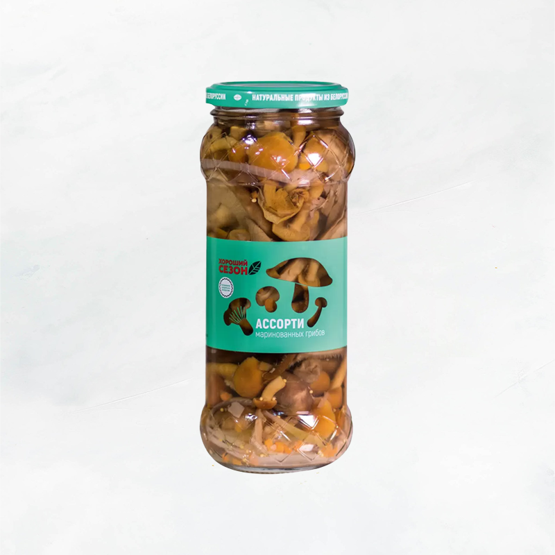 Ассорти из марин.Грибов стерил. ст/б 580мл/12 шт  Хороший Сезон