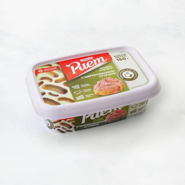 Риет С маринованным огурцом изд мясное вар. 150г Брестский МК