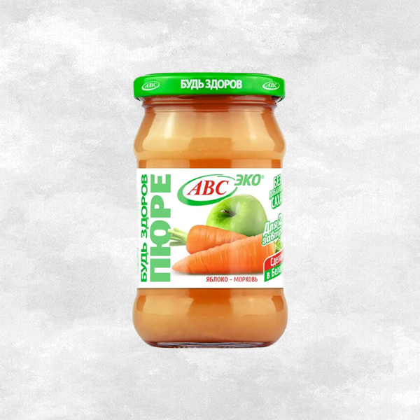 Пюре Яблочно-морковное 280г/12 шт АВС