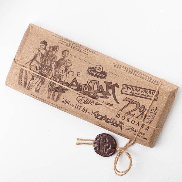 Шоколад Спартак горький Элитный 72% эт.крафт 500г 1/3 Спартак