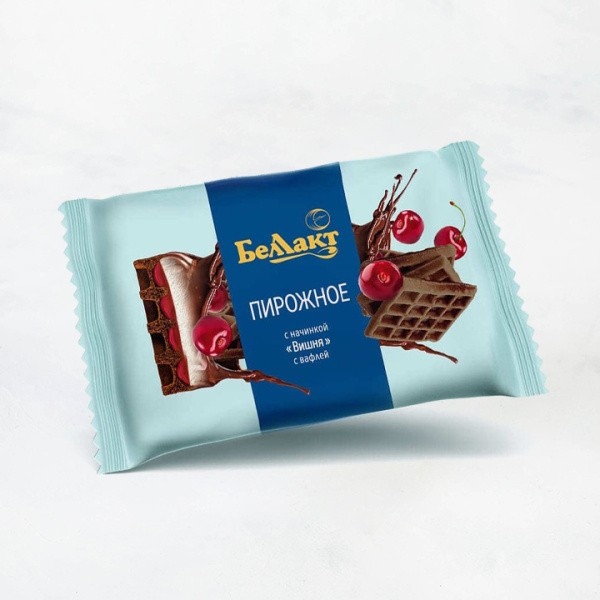 Пирожное 23% с шоколад вафлей Вишня 100г Беллакт
