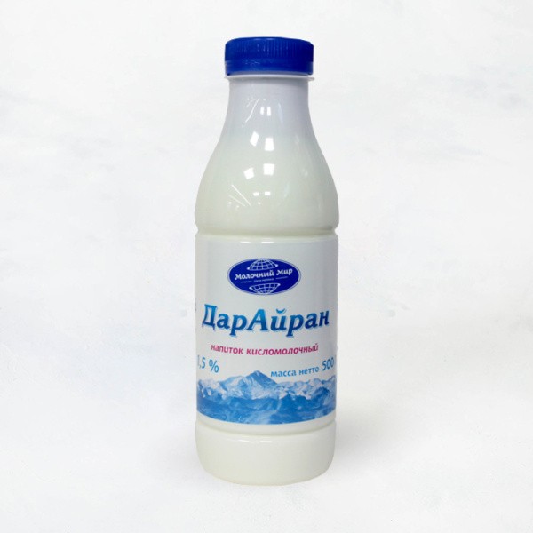 Дар Айран напиток кисломолочный 1,5% 500мл ПЭТ Молочный мир
