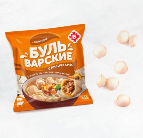 Пельмени "Бульварские с лисичками" 430г замороженные