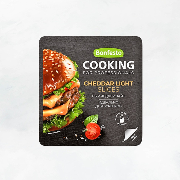 Сыр слайсы Чеддер Лайт Бургер Cheese 40% 120г Туровский МК