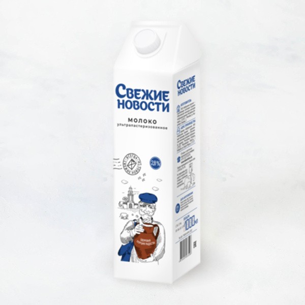 Молоко ультрапаст 2,8% 1л "Свежие новости" ТетраПак Бабушкина крынка