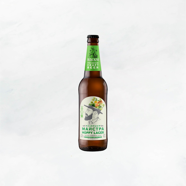 Пиво ХОППИ лагер светлое 0,5л (алкоголь 5%) Лидское