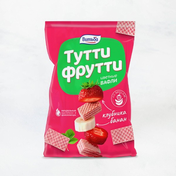 Вафли со вкусом банана - клубника 150г Витьба