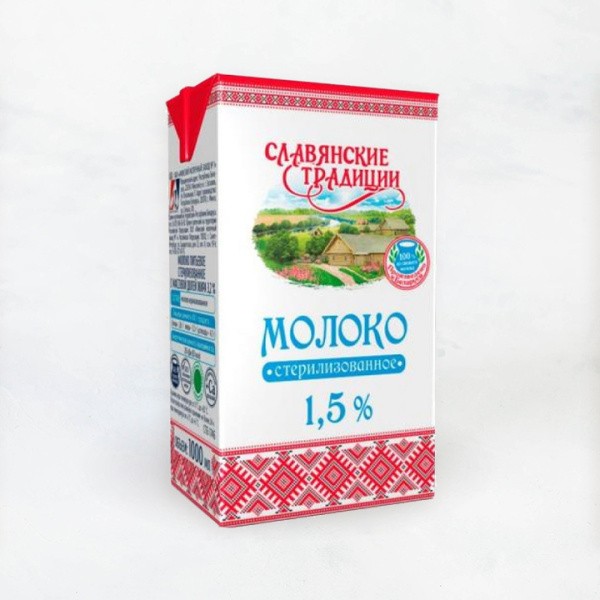 Молоко "Славянские традиции" 1л 1,5% Тетра-брик Минский1