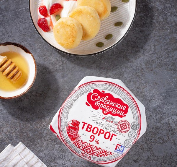 Творог "Славянские традиции" 9% 355г (шайба) Минский1