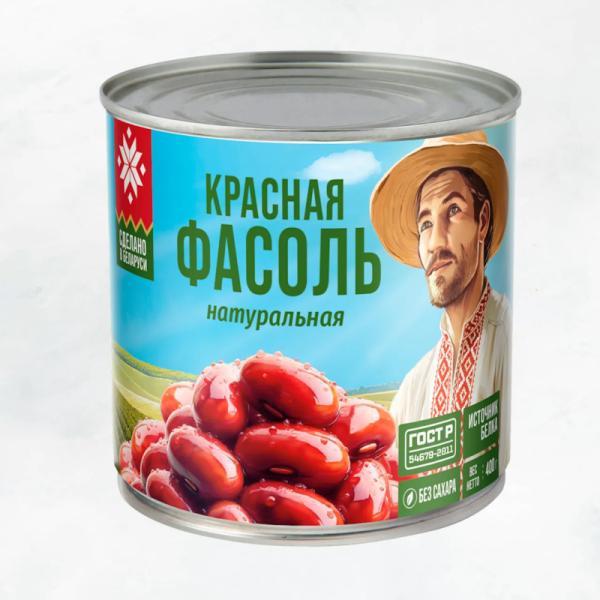 Фасоль красная натуральная ж/б 400г/12 шт Быховский КЗ