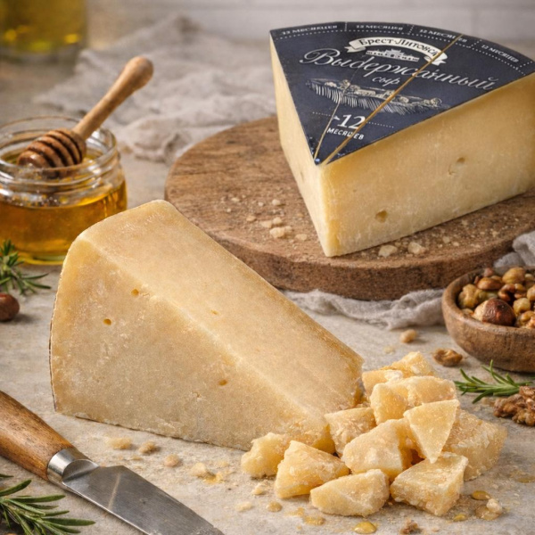 Сыр ТМ Брест-Литовск ВЫДЕРЖАННЫЙ 12м 45% 1/4 круга Савушкин продукт
