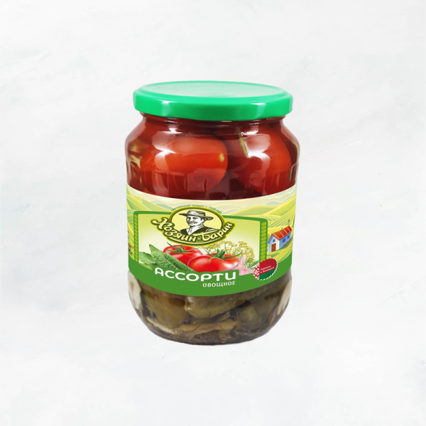 Ассорти пастеризованное (уксус) ст/б 680г/8 шт Быховский КЗ