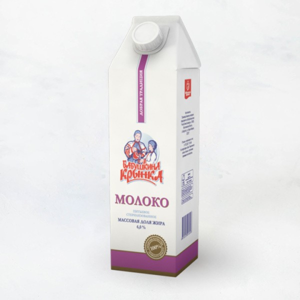 Молоко ультрапаст 6% 1000г ТетраПакБабушкина крынка