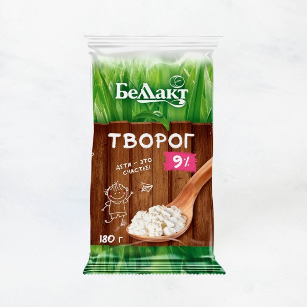 Творог 9% 180г п/п двойная упак Беллакт