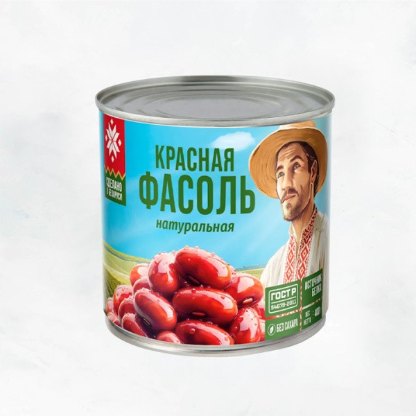 Фасоль красная натуральная ж/б 400г/12 шт Быховский КЗ