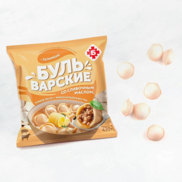 Пельмени "Бульварские со сливочным маслом" 430г замороженные